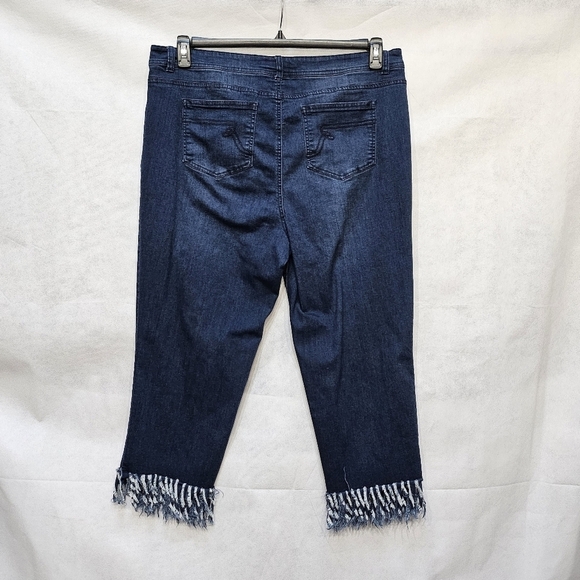 Women With Control My Wonder Denim Fringe Hem Blue Jeans Size 20WP - Picture 4 of 7